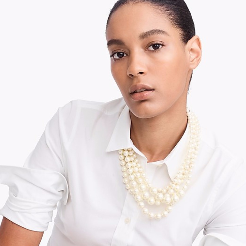J. Crew Staggered Pearl Necklace